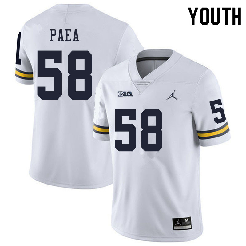 Youth #58 Phillip Paea Michigan Wolverines College Football Jerseys Sale-White